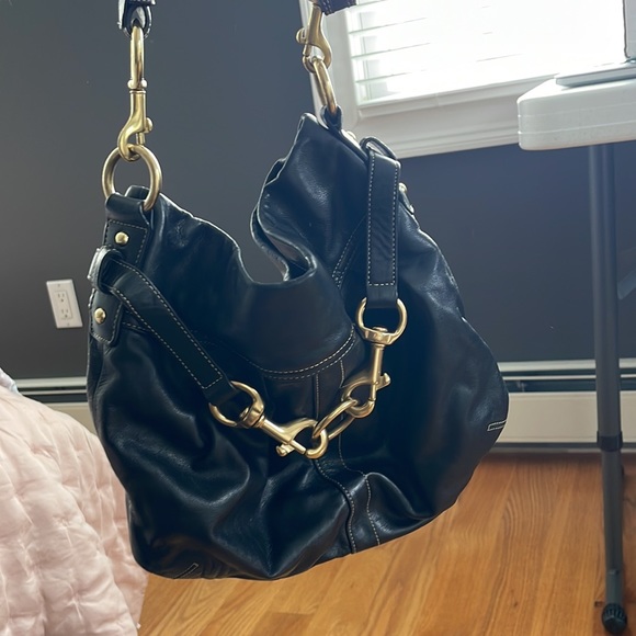 Coach Leather Slouchy Tote with Studs and Buckles - Picture 4 of 8